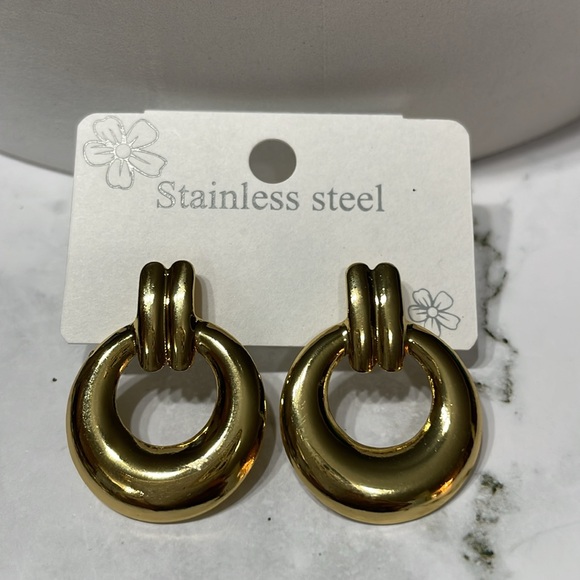 Gold Double Knot Hoops - Picture 12 of 12